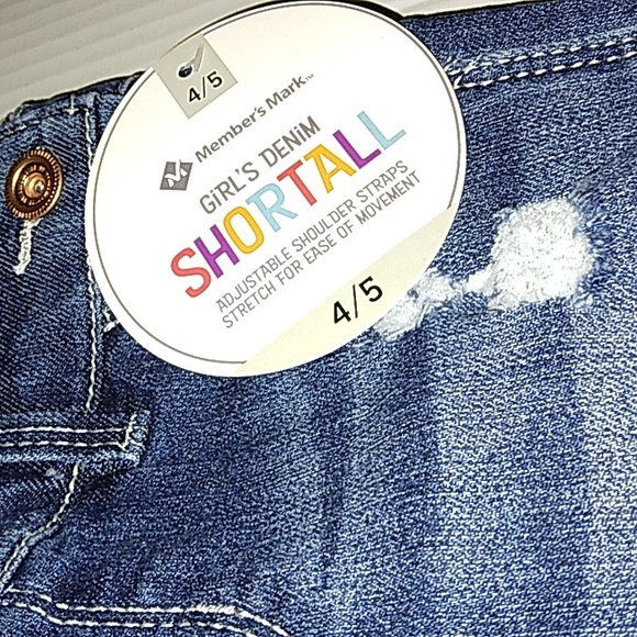 ~L@@K~NWT Toddler Girls Super Stretch denim "Shortall" Coverall Shorts~Sz 4/5 - Picture 7 of 14